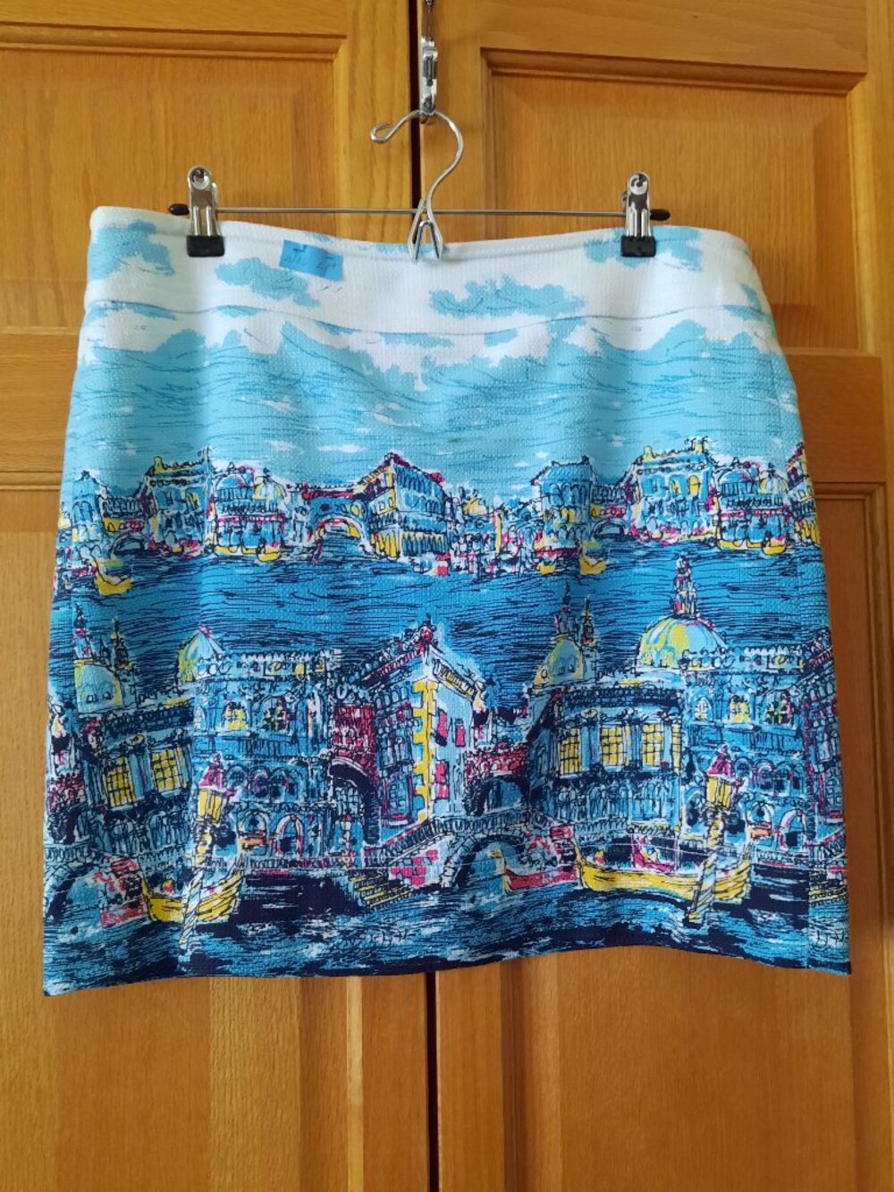 Skirt, Talbots Petites, Colorful Venice Scene.